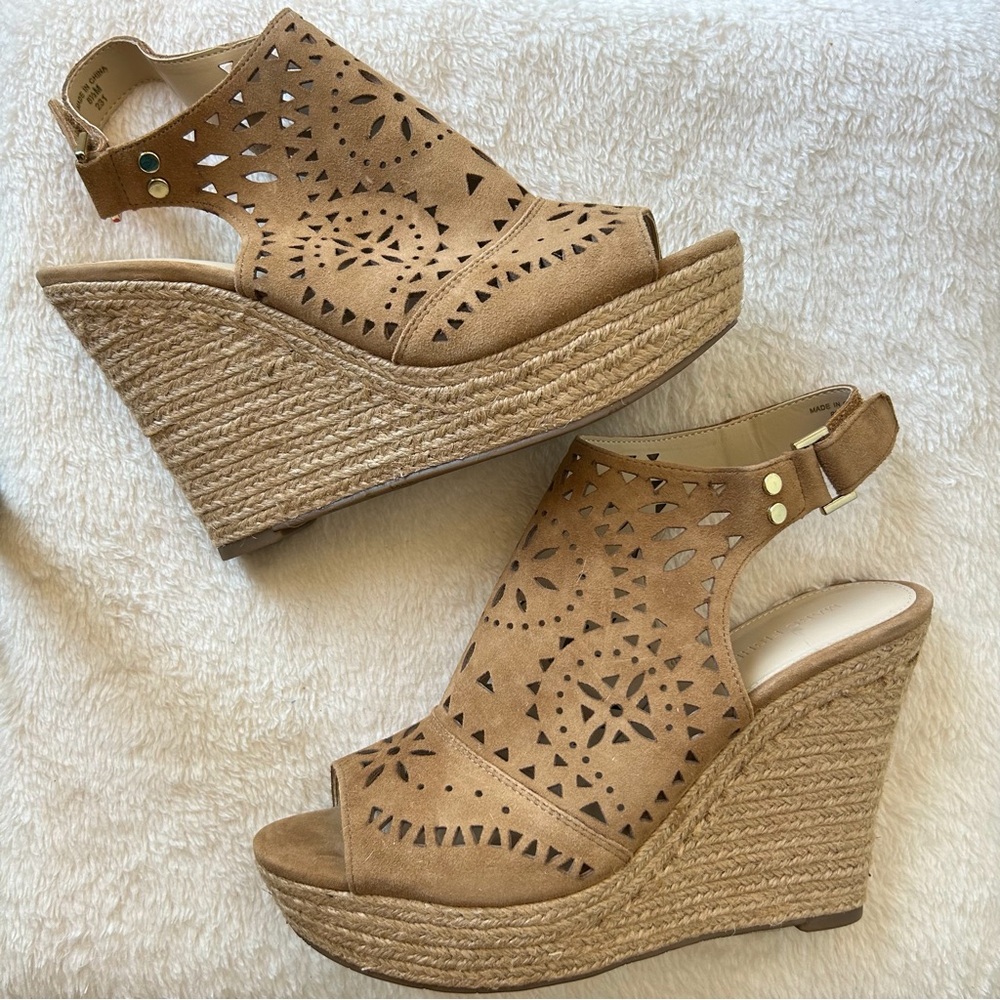 Marc Fisher Harley Brown Suede Wedges